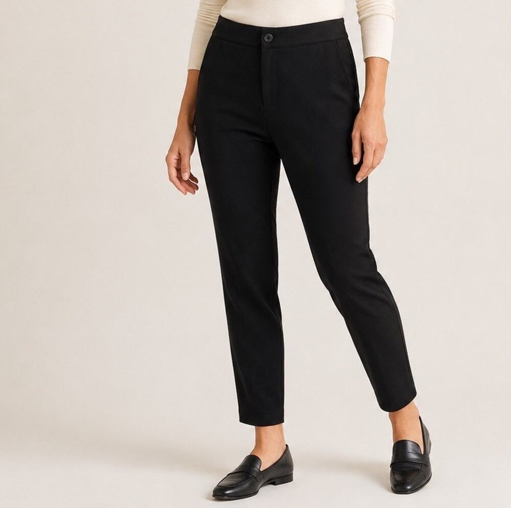 American Giant The Cigarette Ankle Pants Women size 8 Stretch Ponte Knit Black